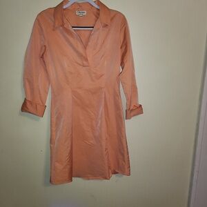 Amy Matto Elegant Long Sleeve Orange Dress
